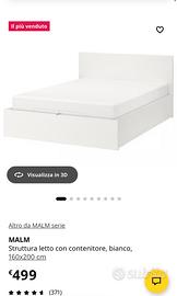 Letto alla francesce Ikea con contenitore