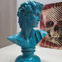 statuetta david pop art turchese