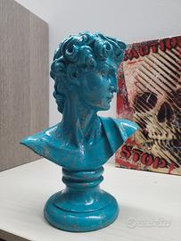 statuetta david pop art turchese