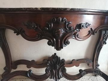 2 consolle Luigi Filippo  marmo rosso Levanto 