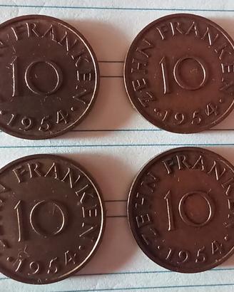 lotto 4 monete Germania Saarland 