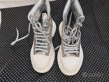 STIVALETTO ALEXANDER MCQUEEN  BIANCO ARGENT