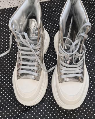 STIVALETTO ALEXANDER MCQUEEN  BIANCO ARGENT