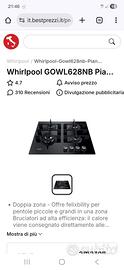 Whirlpool piano cottura 4 fuochi vetro nero