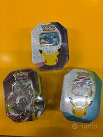 LOTTO COMPLETO 3 Tin Pokémon TCG 30° Anniversario