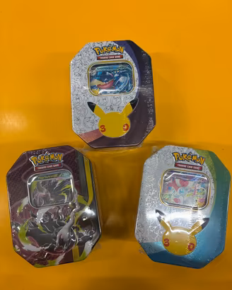LOTTO COMPLETO 3 Tin Pokémon TCG 30° Anniversario