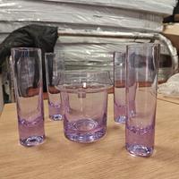 set bicchieri anni 70 Cristallo viola di ivat