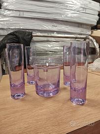 set bicchieri anni 70 Cristallo viola di ivat
