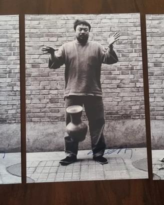 Ai WeiWei - trittico foto b/n autografate anni MAG