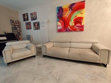 Divano Natuzzi e poltrona in pelle
