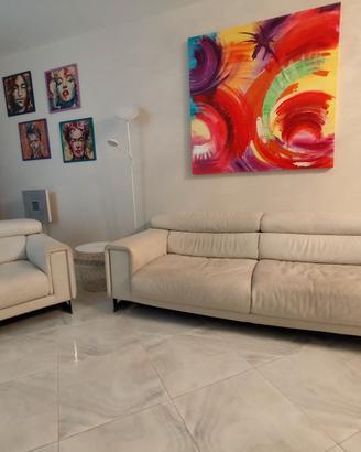 Divano Natuzzi e poltrona in pelle