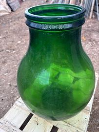 Damingiana 10lt in vetro verde con bocca grande