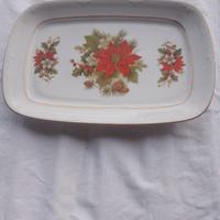 piatto di Natale rettangolare di Limoges raffigura