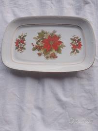 piatto di Natale rettangolare di Limoges raffigura