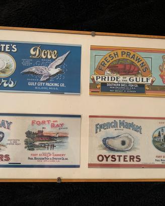 Ostriche gamberi: pubblicita’ USA  ediz. 1980