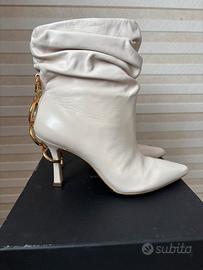 Stivaletti in vera pelle Gold & Rouge, panna, n.38