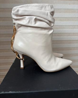 Stivaletti in vera pelle Gold & Rouge, panna, n.38
