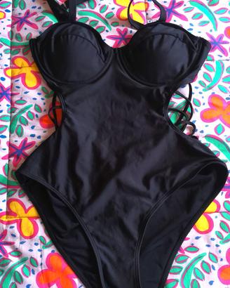 Costume da bagno intero sexy lacci latetali