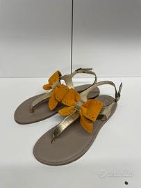 Sandalo basso in in vera pelle made in italy
