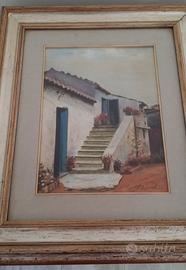 Quadro ad olio di Remo Casaroli "Casetta Rustica""