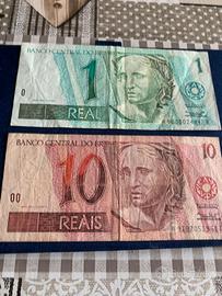 BANCONOTE BRASILIANE DA 1 E 10 REAL