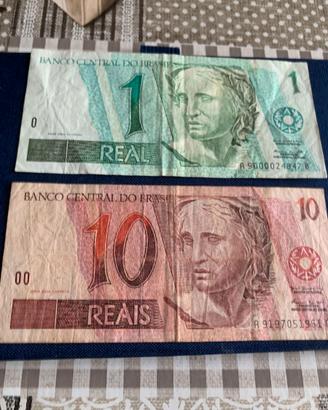 BANCONOTE BRASILIANE DA 1 E 10 REAL