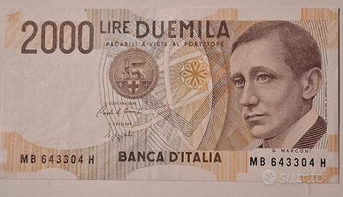 Banconota 2000 Lire Italiana Guglielmo Marconi 