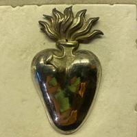 Cuore votivo  in argento H9 cm L5 cm