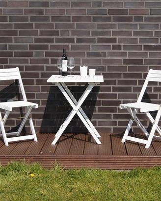 Tavolo e sedie pieghevoli da esterno per giardino