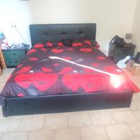 letto matrimoniale contenitore+(comodini )
