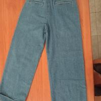 jeans gamba larga con risvolto 