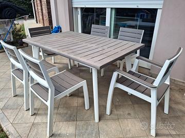 Tavolo resina Keter Harmony allungabile + 10 sedie