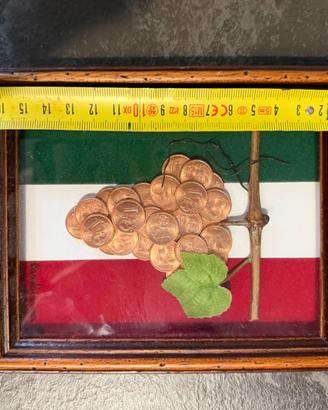 Quadretto Artigianale "Grappolo d'Uva" con Monete