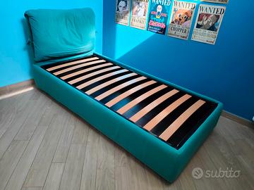 Letto contenitore singolo imbottito