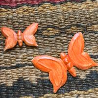 Set 2 farfalle arancioni da appendere alle tende