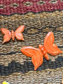 Set 2 farfalle arancioni da appendere alle tende