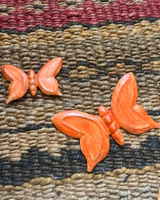 Set 2 farfalle arancioni da appendere alle tende