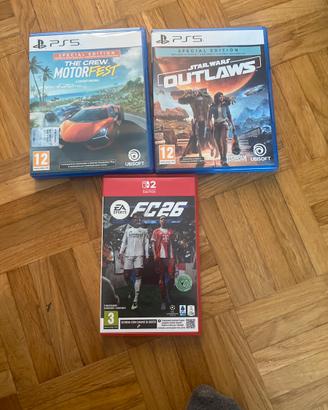 Motorfest + Outlaws PS5 + FC 26 Switch