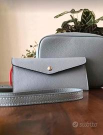 borsetta + portafogli in pelle