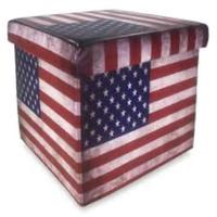 Pouf in pelle contenitore design americano