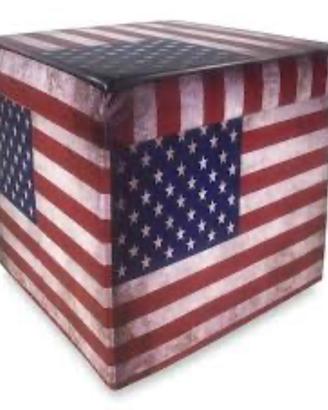 Pouf in pelle contenitore design americano