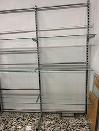 Scaffale metallo e vetri