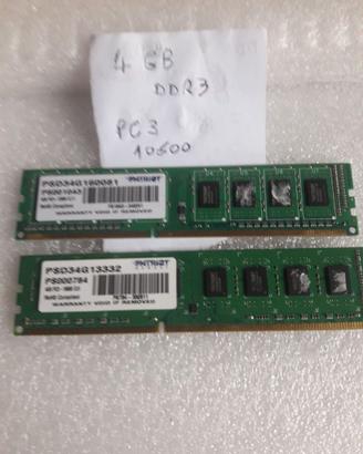 Scheda memoria  PC3 10600 4GB DDR3 1333 perDesktop
