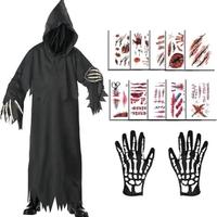 Costume tristo Mietitore Nero Halloween Carnevale