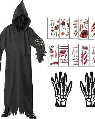 Costume tristo Mietitore Nero Halloween Carnevale