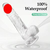 Dildo realistico sex toy con ventosa trasparente