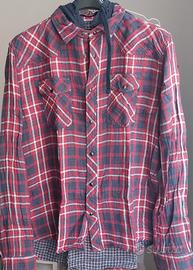 Camicia a quadri con cappuccio staccabile - T