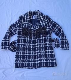 Cappotto Giacca Le Volière Pied de Poule Nero e Bi