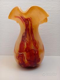 Vaso in vetro di Murano anni 70 artigianale unico