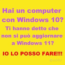 Riparazioni, pc e notebook aggiornamento a win11